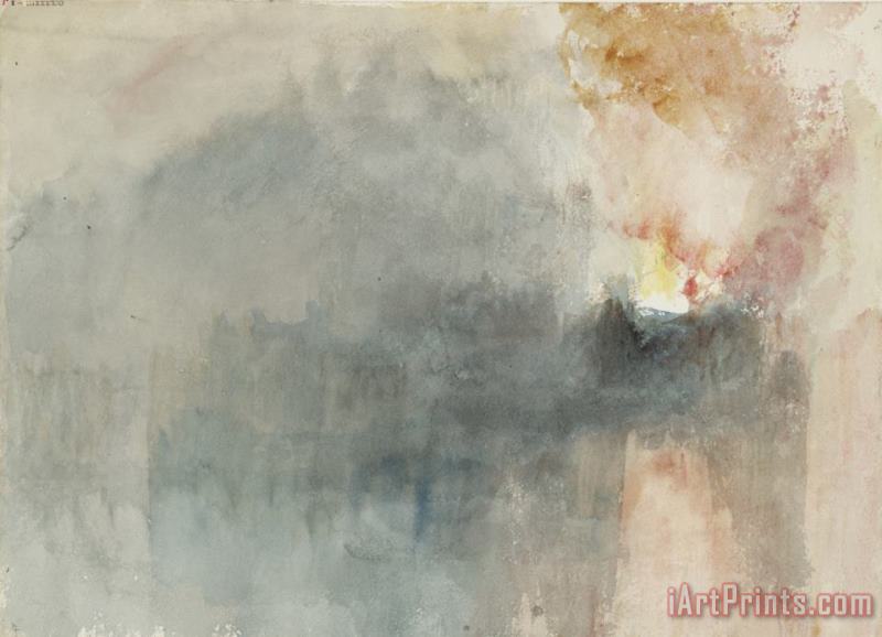From Fire at The Tower of London Sketchbook [finberg Cclxxxiii], Fire at The Grand Storehouse of The Tower of London painting - Joseph Mallord William Turner From Fire at The Tower of London Sketchbook [finberg Cclxxxiii], Fire at The Grand Storehouse of The Tower of London Art Print